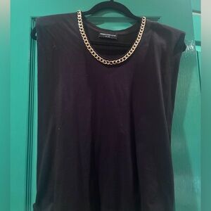 Chain-Embellished Black Top- Generation Love